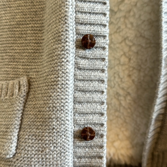 NWT Janie and Jack grey hooded sweater button up with Sherpa lining - Picture 7 of 7